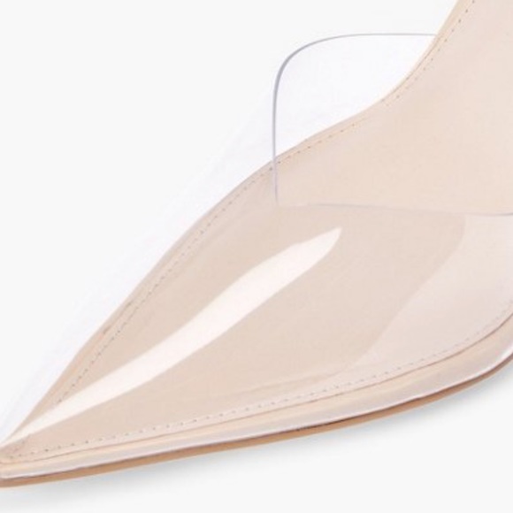 Evelyn Sling-back clear & nude pointed toe pump - Picture 3 of 8